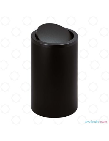 Litter Bin With Swivel Lid - Diam. 20 Cm. H 33 cm. - Black