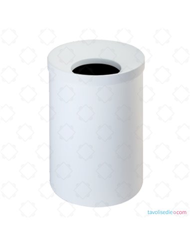 Paper Bin With Self-Extinguishing Lid - Diam. 25 Cm. H 37 cm. - White