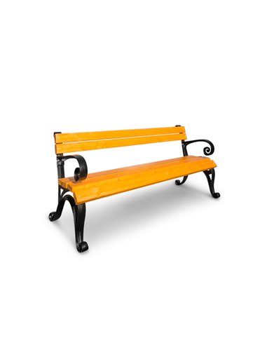 Faro bench with armrests