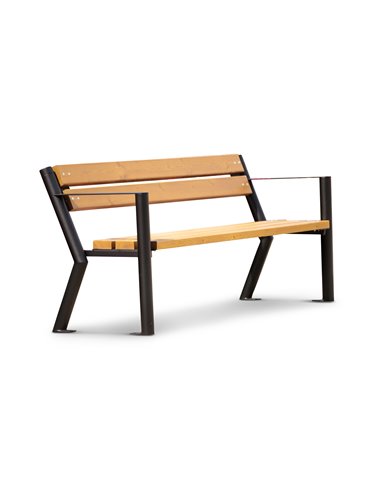 Giove bench with armrests