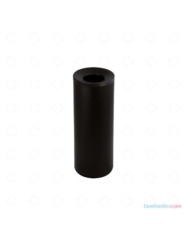 Paper waste paper with self-extinguishing satin stainless steel cover - Diam. 20 Cm. Alt. 60 Cm. - Black