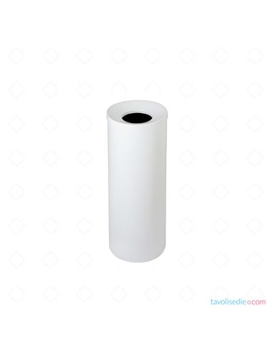 Paper waste paper with self-extinguishing satin stainless steel cover - Diam. 20 Cm. Alt. 60 Cm. - white