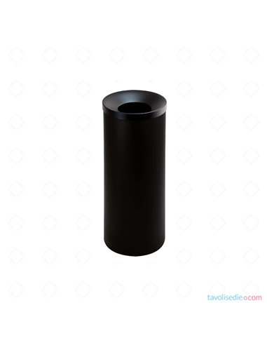 Paper Bin With Self-Extinguishing Lid - Diam. 25 Cm. H 70 cm. - Black