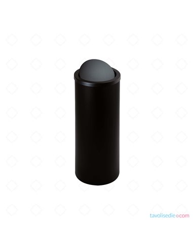 Litter Bin With Swivel Lid - Diam. 25 Cm. H 70 cm. - Black