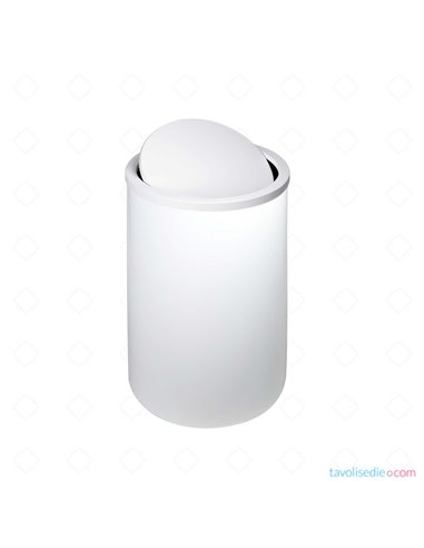 Litter Bin With Swivel Lid - Diam. 40 Cm. H 70 cm. - White