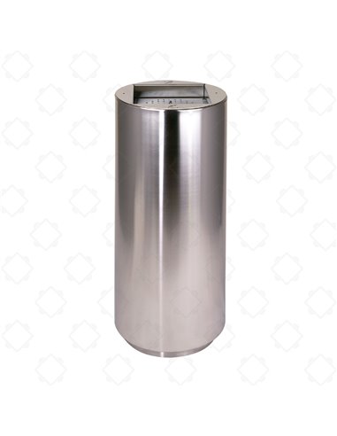 Posacenere cilindrico in acciaio inox con vaschetta