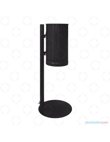 Perforated outer basket, black, pedestal and base
