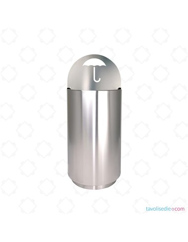 Round umbrella stand in steel with compartment for small umbrellas, Ø 30 x 70 h