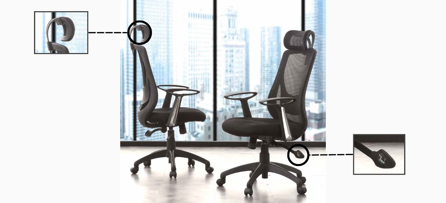 Regolazione e poggiatesta delle sedie da ufficio