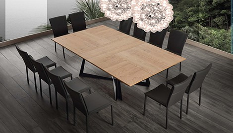 How to combine table and chairs? An interlocking game between ancient and modern
